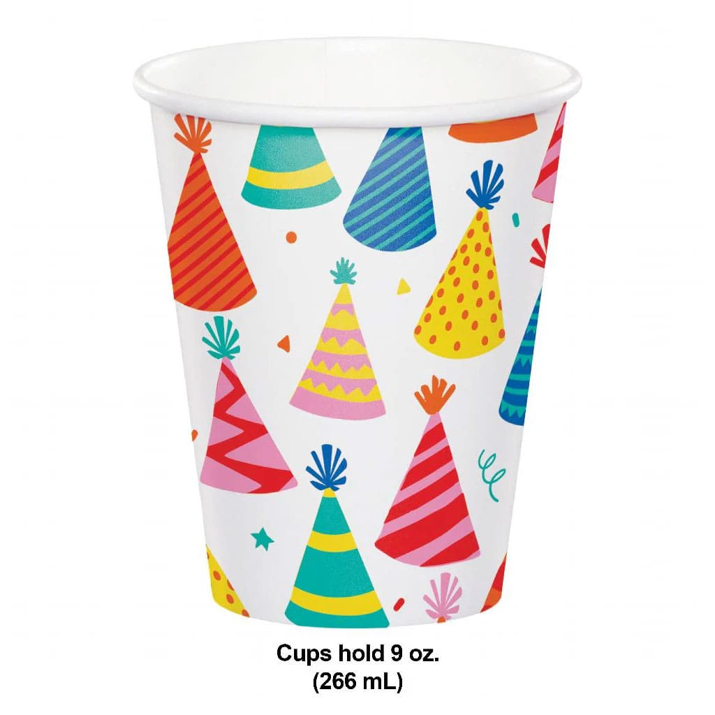 Hats Off Birthday Hot/Cold Cup 9oz, 8ct