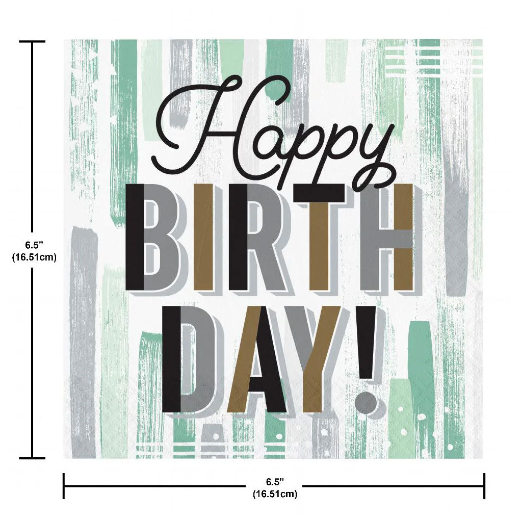 Happy Birthday Minted Milestone Lunch Napkin 2ply, 16ct