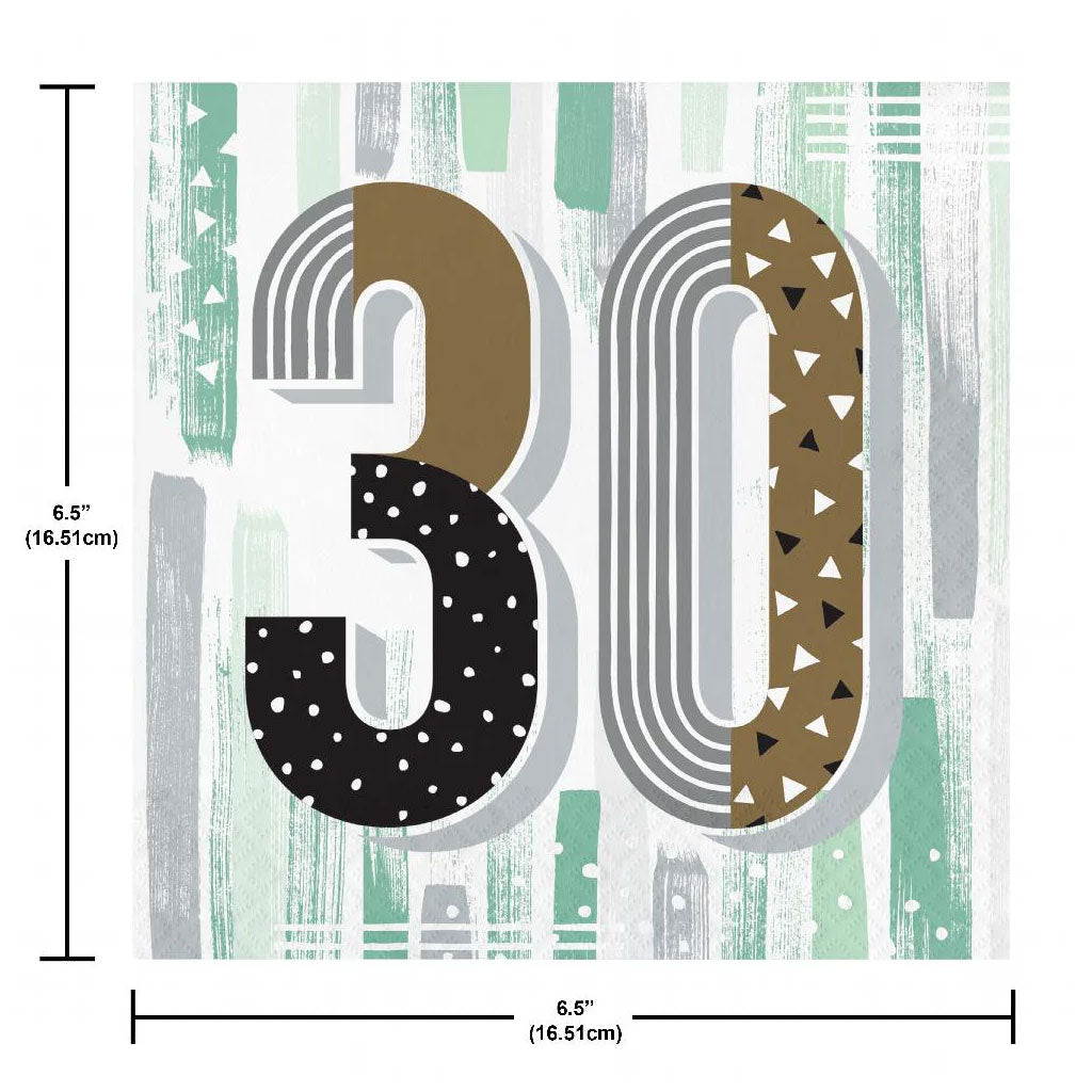 30 Minted Milestone Lunch Napkin 2ply, 16ct