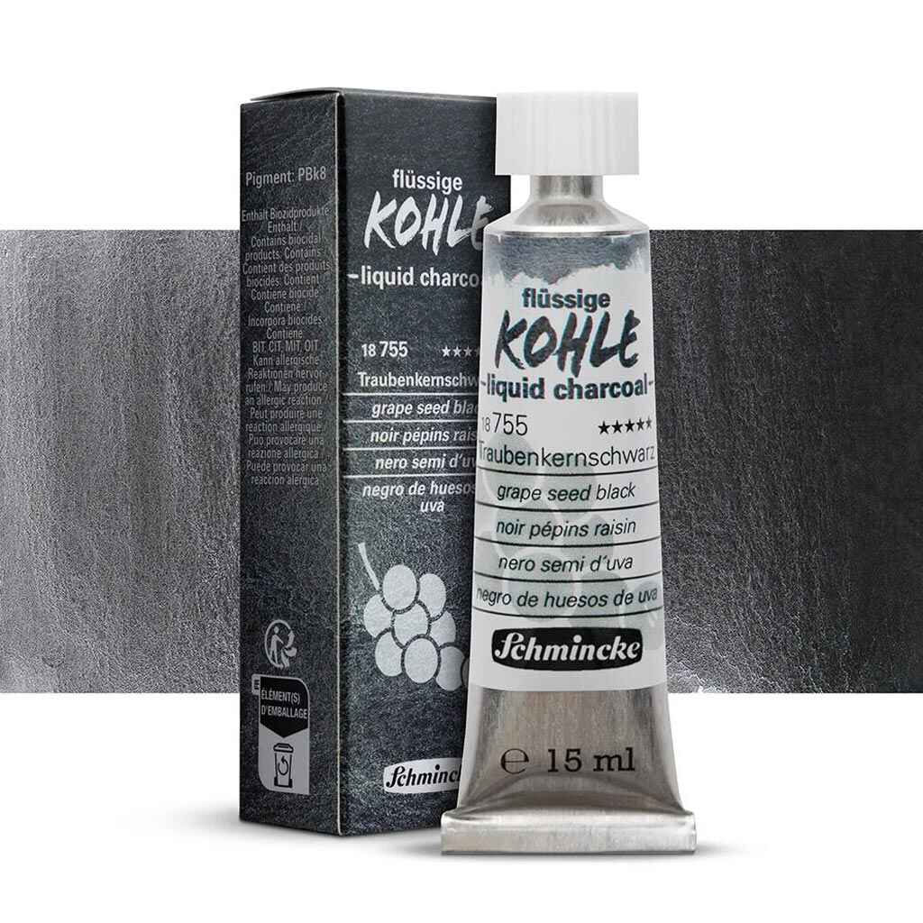 Pigments Liquid Charcoal, 15ml, Grape Seed Black