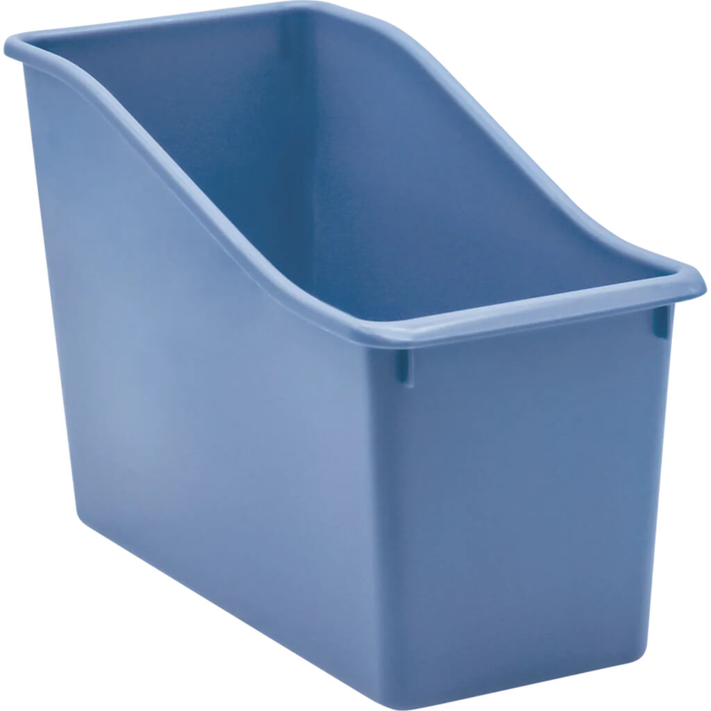 Slate Blue Plastic Book Bin