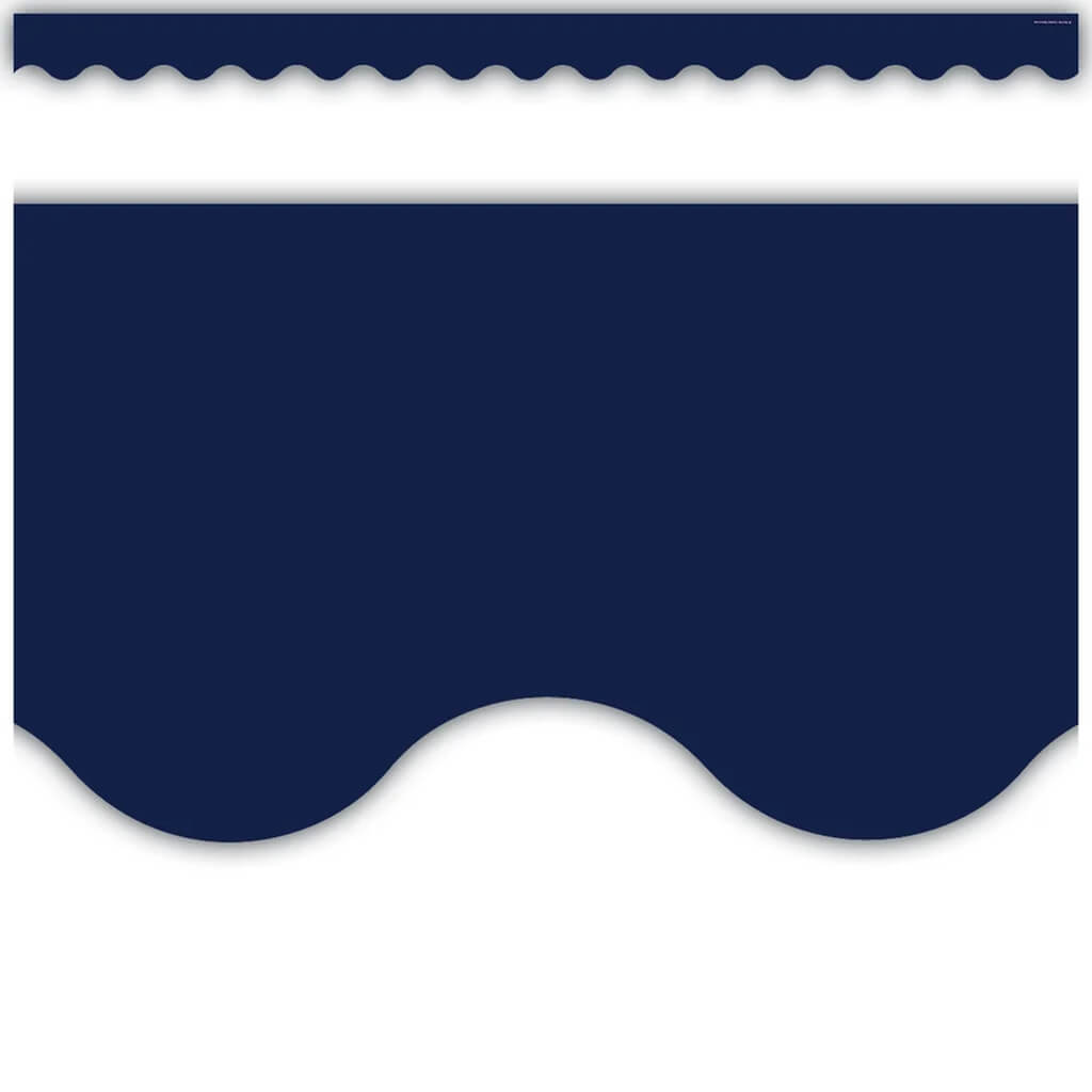 Navy Scalloped Border Trim