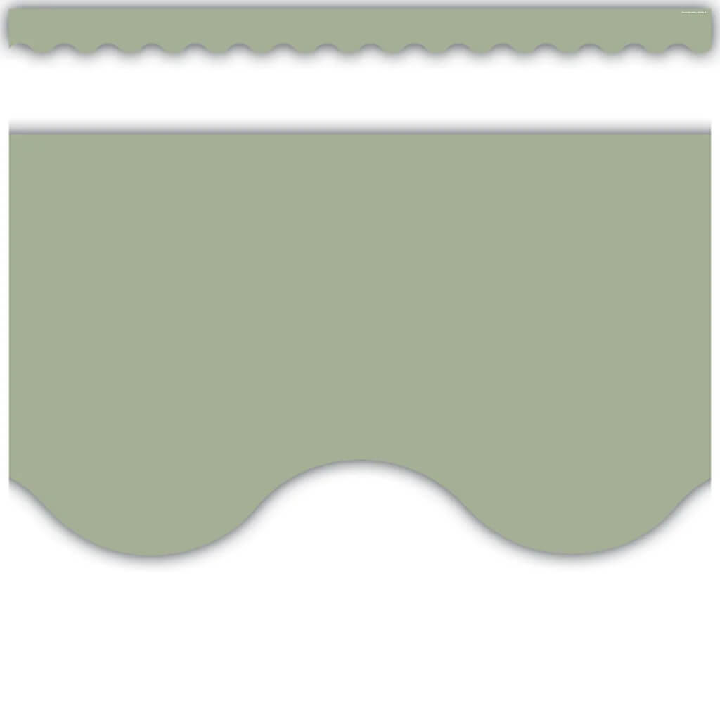 Sage Green Scalloped Border Trim