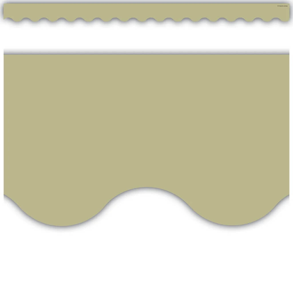 Olive Green Scalloped Border Trim