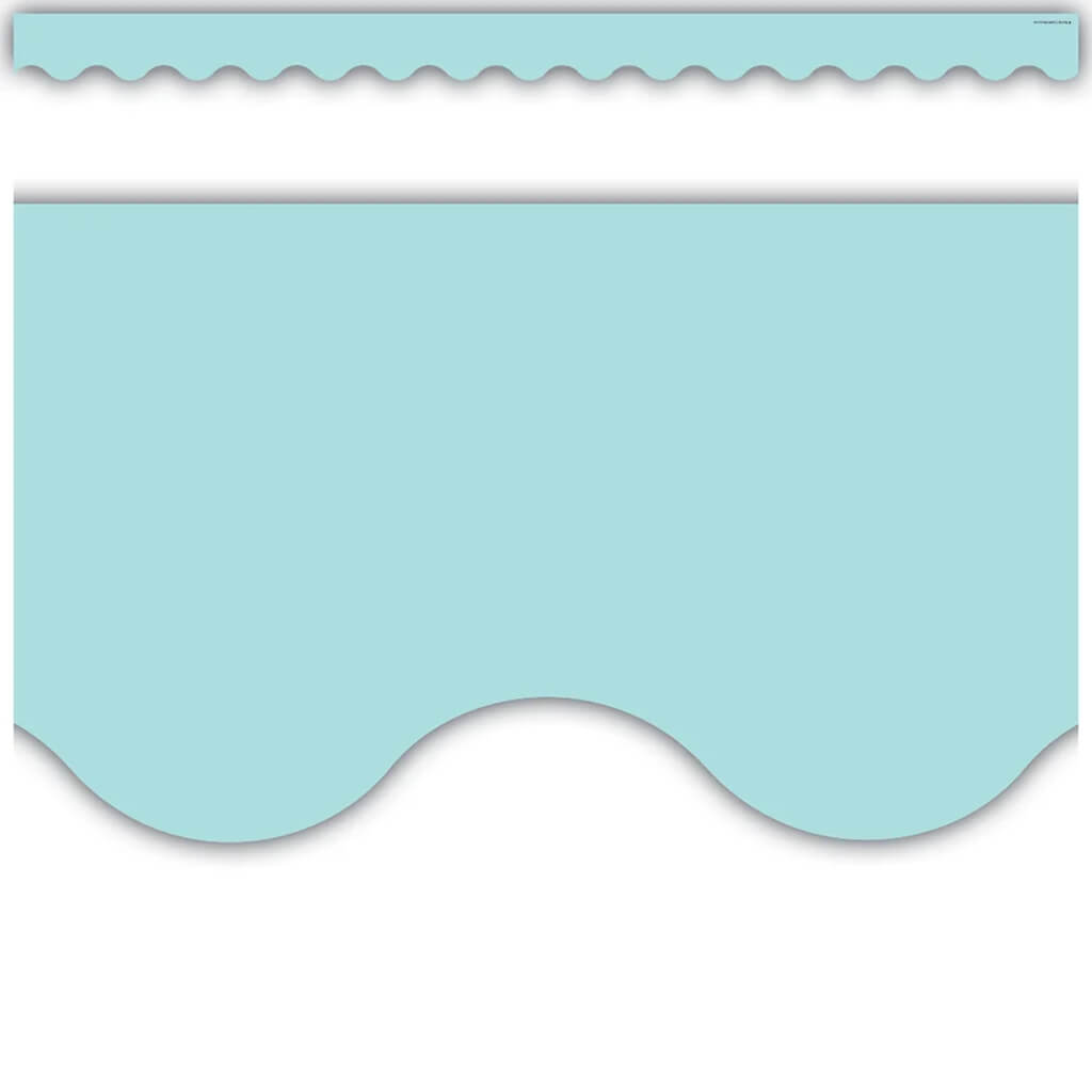 Pastel Blue Scalloped Border Trim