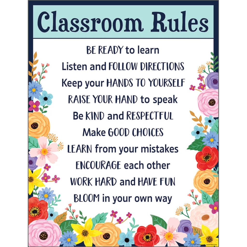 Wildflowers Classroom Rules Chart