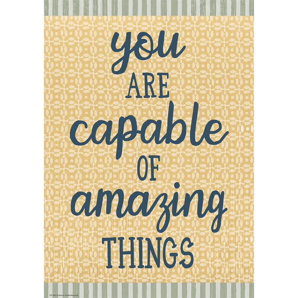 You Are Capable of Amazing Things Positive Poster