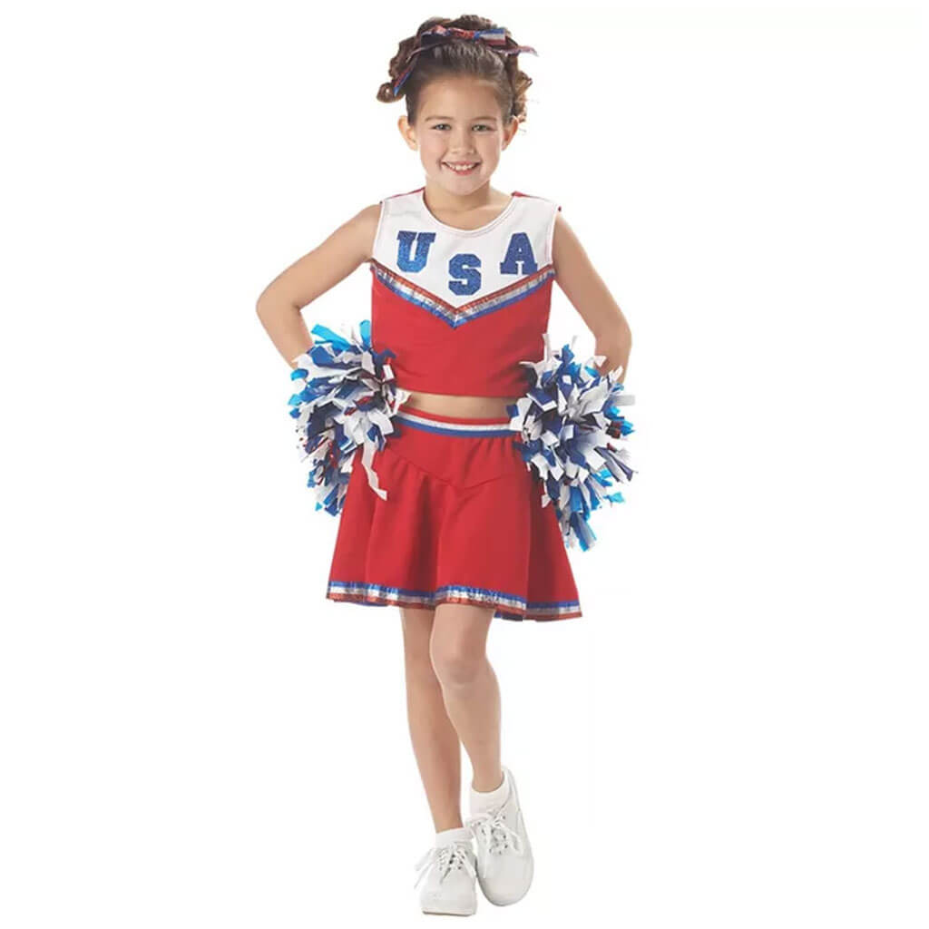 Patriotic Cheerleader Red Child Costume, XSmall 4 to 6