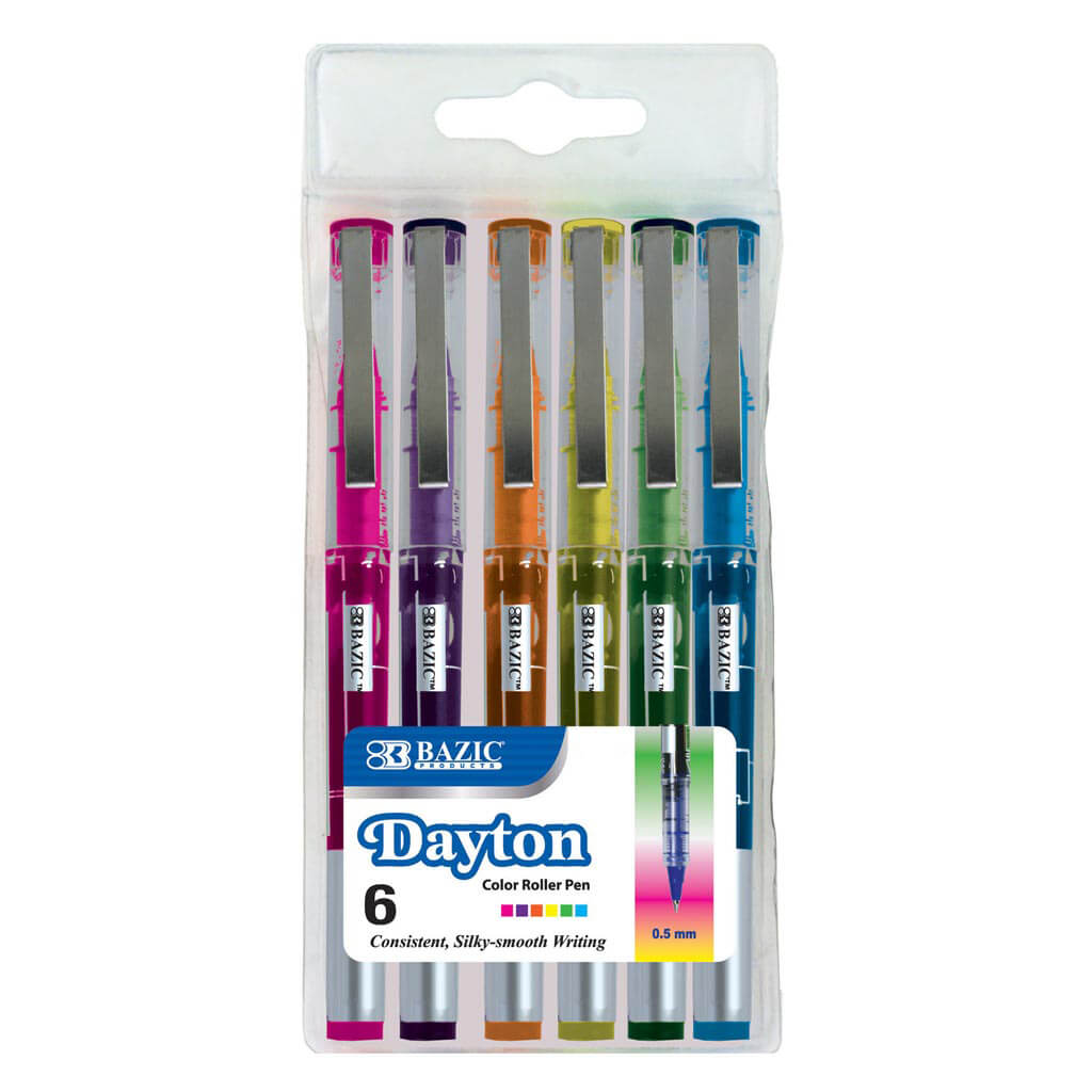 Dayton Rollerball Pen with Metal Clip, 6 Color