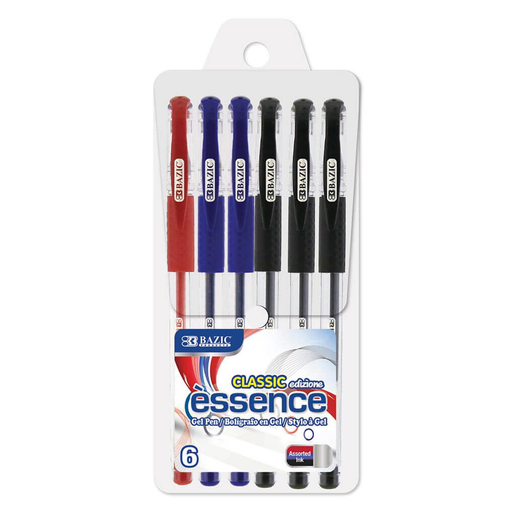 Essence Asst. Color Gel Pen with Cushion Grip, 6pk