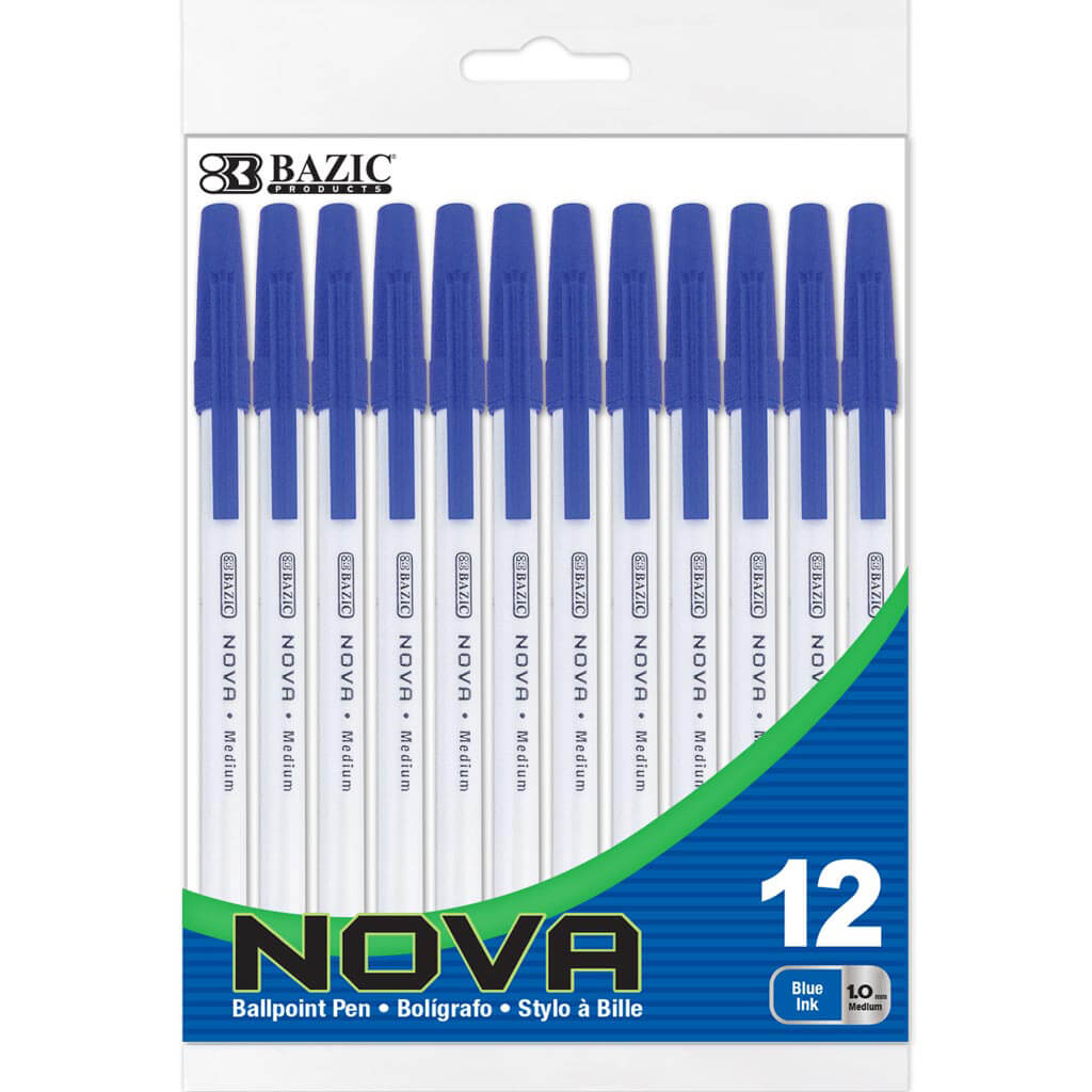 Nova Blue Color Stick Pen, 12PK