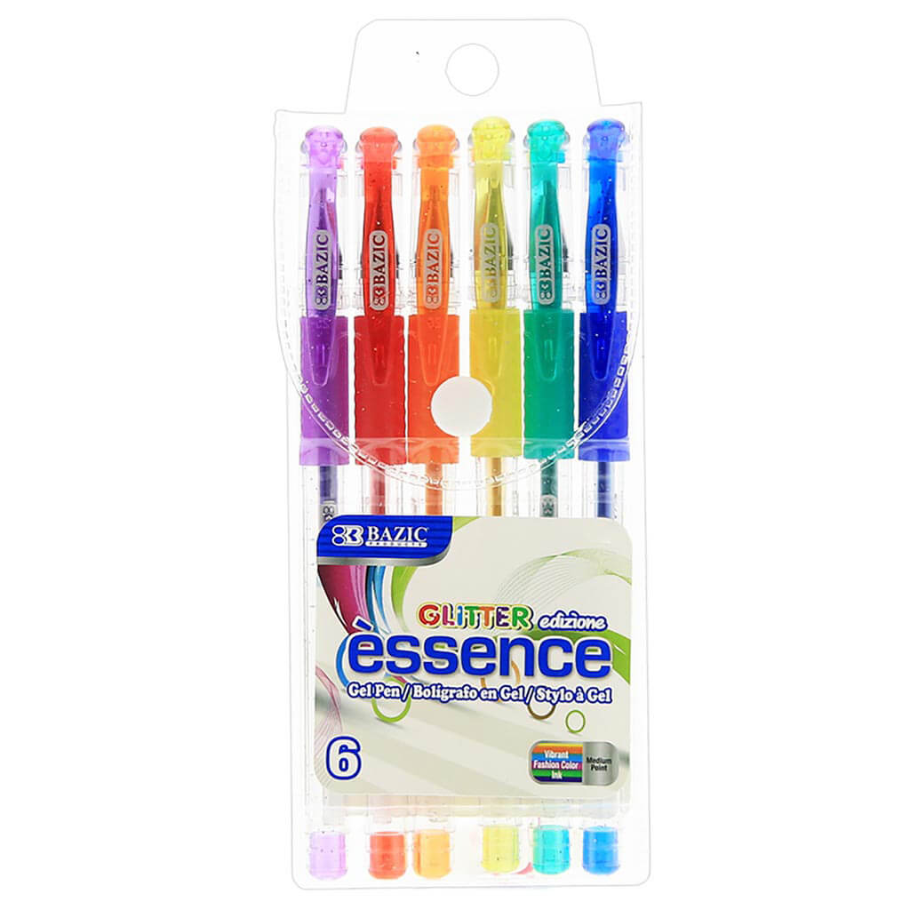 Essence Gel Pen with Cushion Grip, 6 Glitter Color