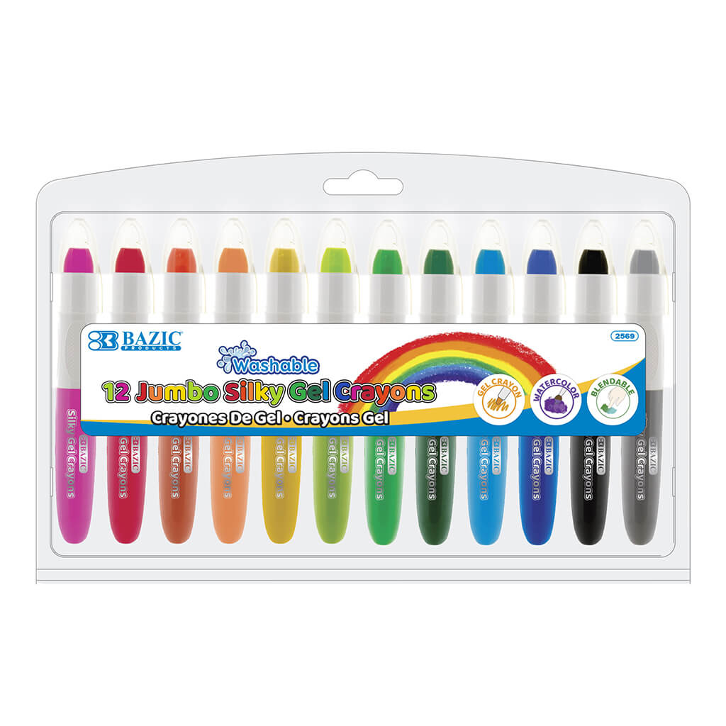 12 Color Jumbo Silky Gel Crayons