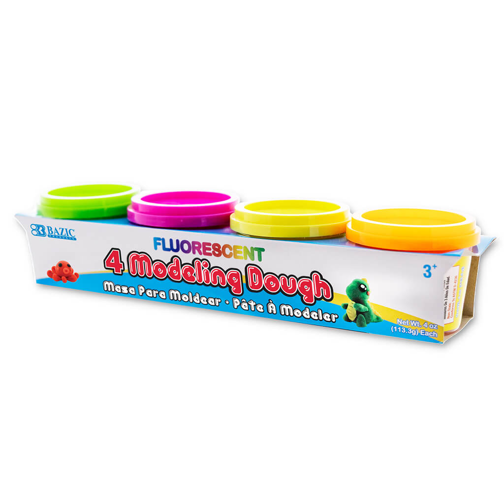 Fluorescent Color Modeling Dough 4oz, 4pk