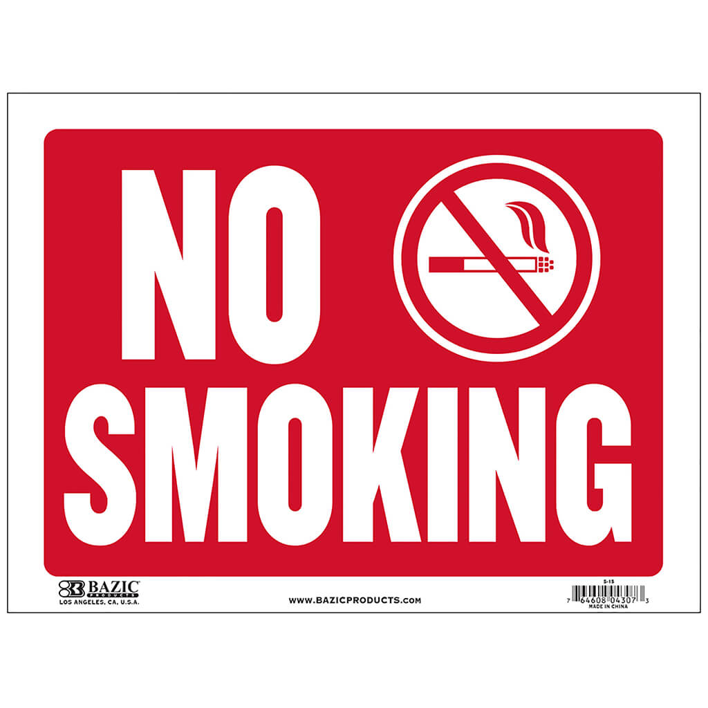 No Smoking Sign, 9in x 12in