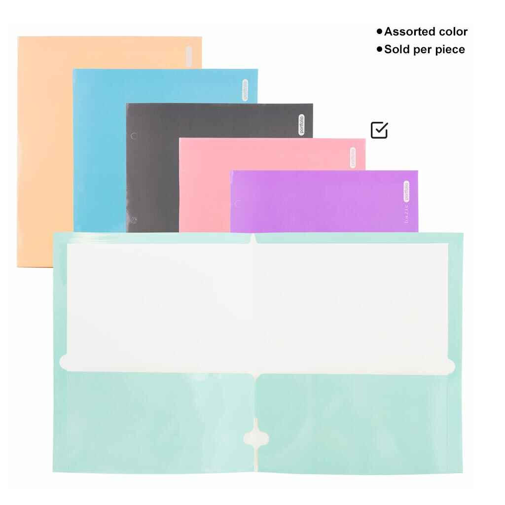 Glossy Laminated Pastel Color 2-Pockets Portfolios