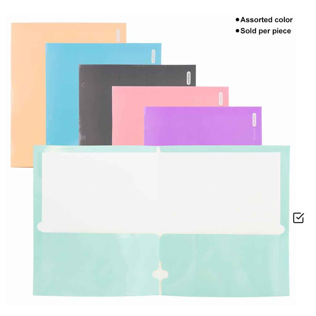 Glossy Laminated Pastel Color 2-Pockets Portfolios