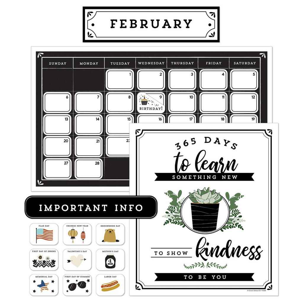 Farmhouse Calendar Bulletin Board Sets