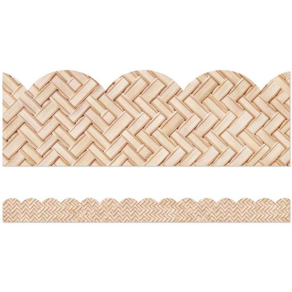 Woven Bamboo Scalloped Bulletin Board Borders