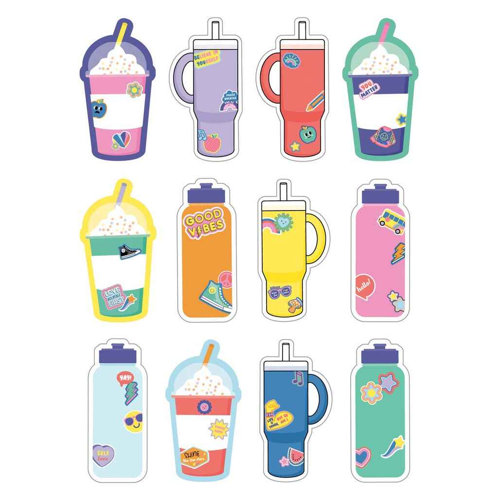 We Stick Together Cup Water Bottles Colorful Cut Outs