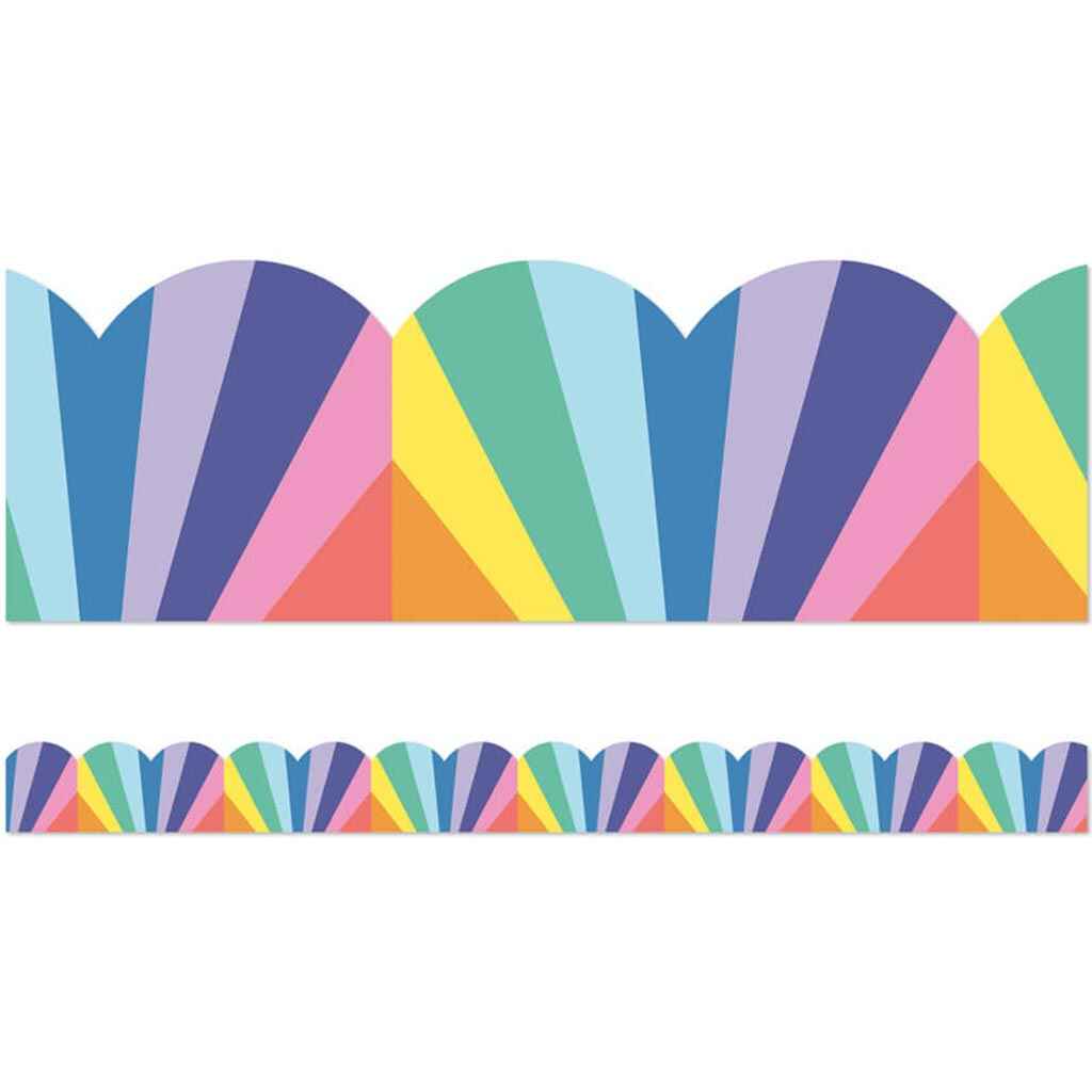 Rainbow Burst Scalloped Bulletin Board Borders