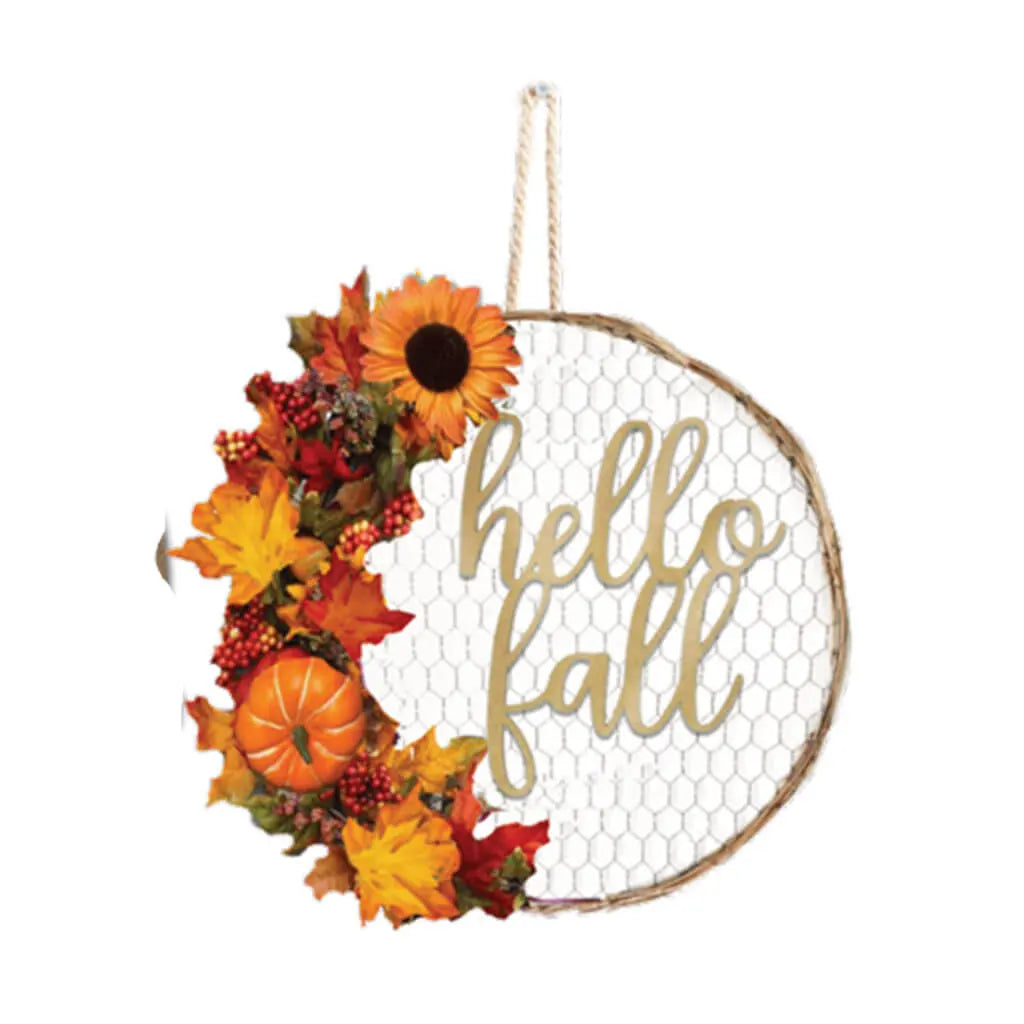 Fall Hoop Wreath 15in