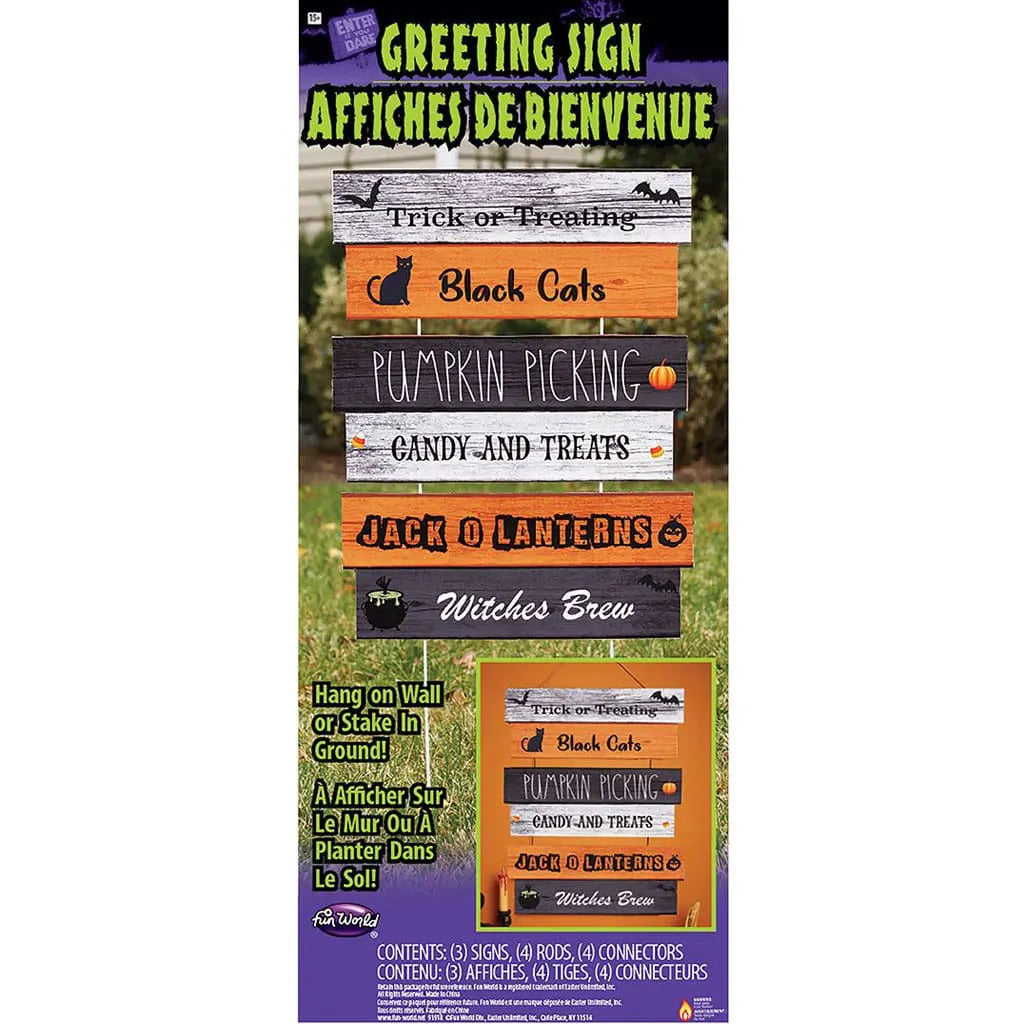 Halloween Greeting Signs 22.5in