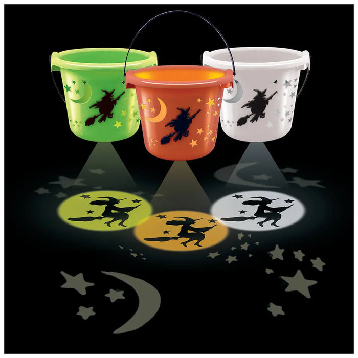Witch LED Projection Bucket, Orange
