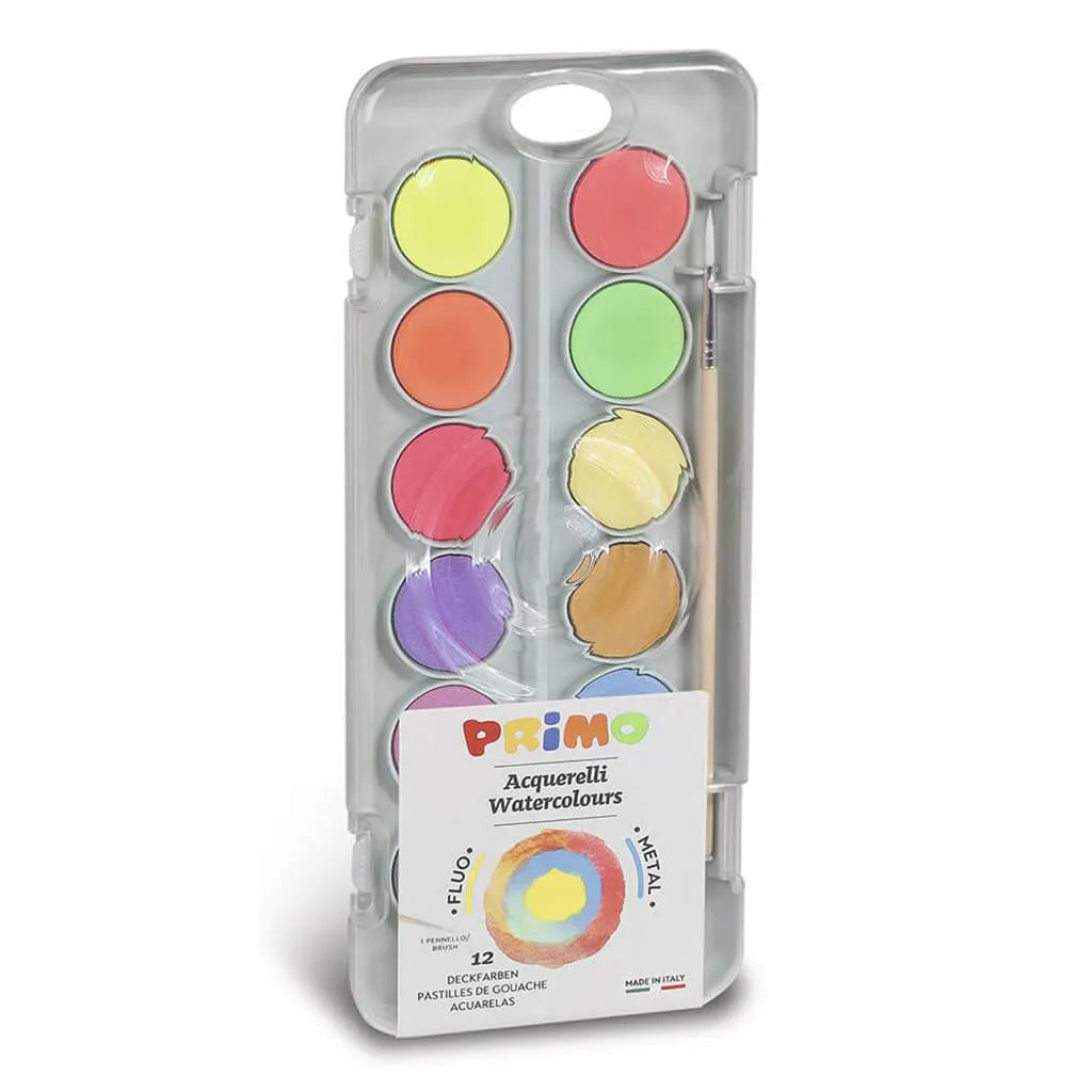 Watercolour Palette Sets,12-Colour Metallic &amp; Flourescent Set