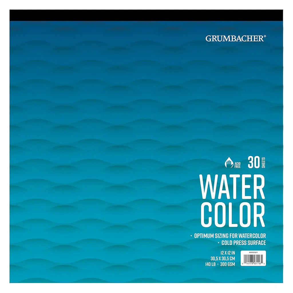 Watercolor Pads, 12&quot; x 12&quot; Tape-Bound - 30 Shts./Pad 140CP