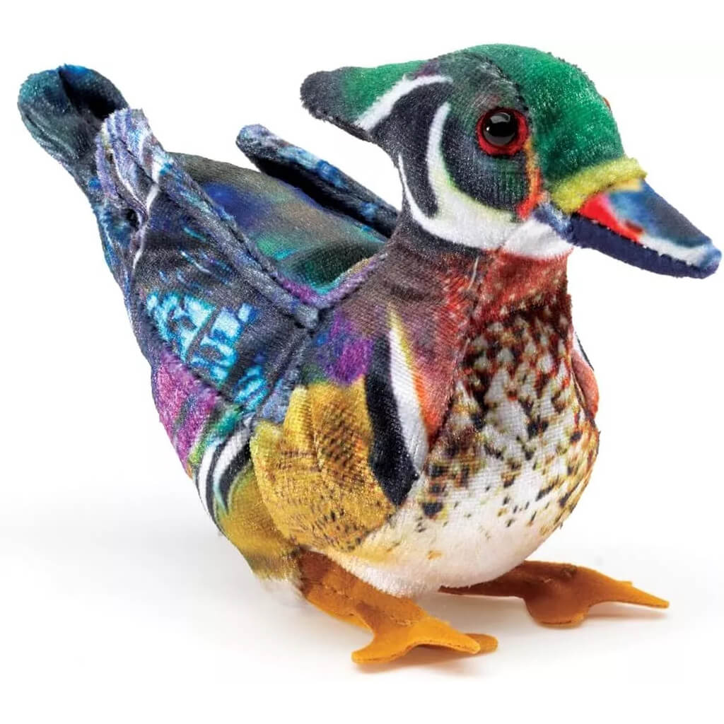 Mini Wood Duck Finger Puppet