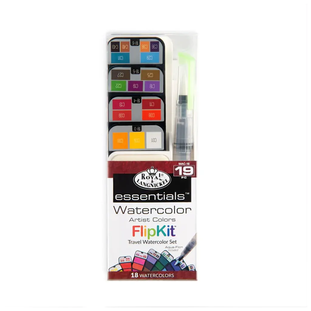 18pc Watercolor Flip Kit