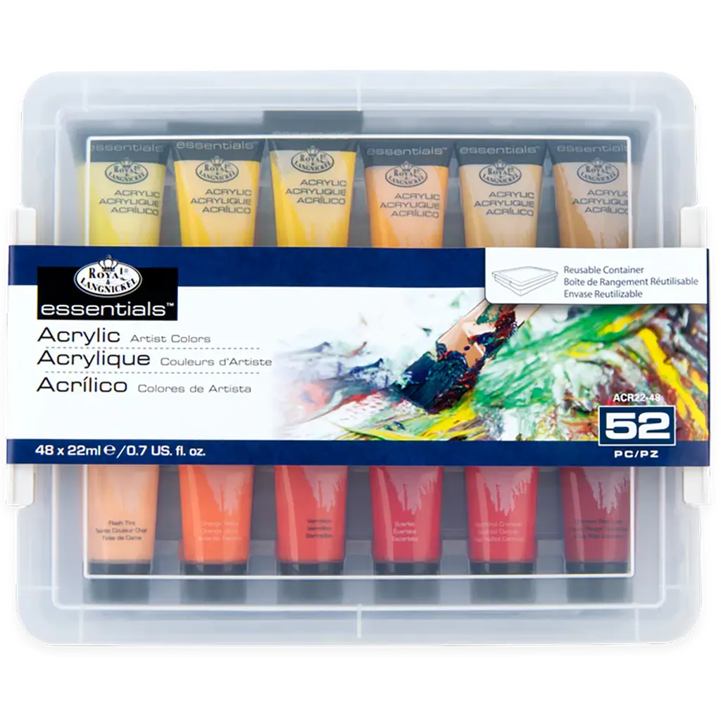 Royal &amp; Langnickel Essentials Acrylic Paint - Assorted Colors, Set of 48, 22ml