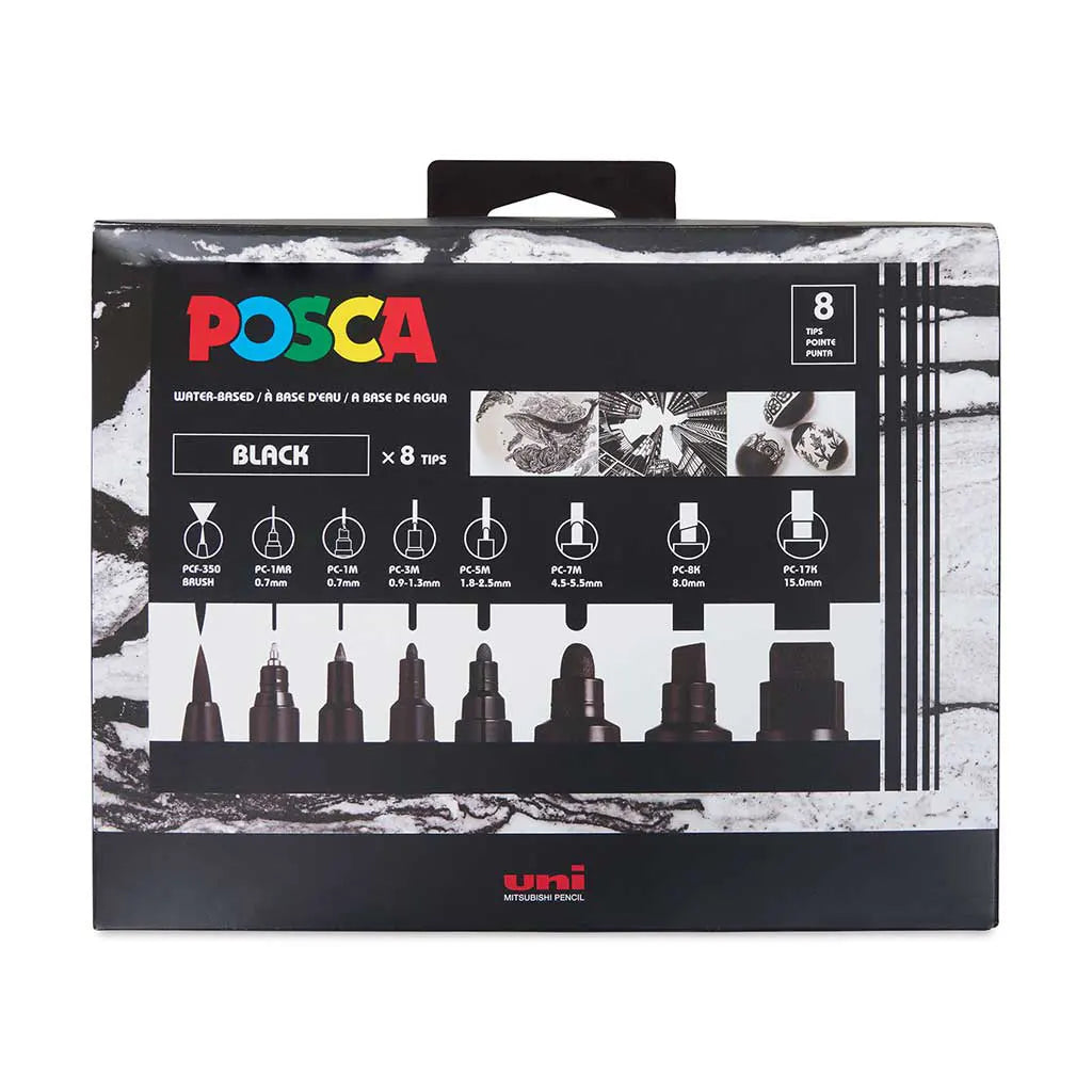 Posca Paint Markerspc All Sizes Set/8 Black