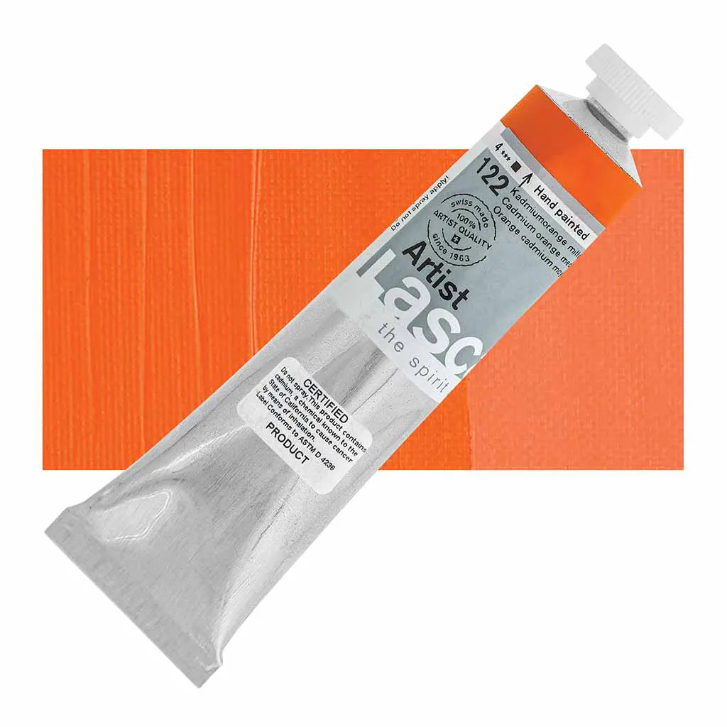 Lascaux Artist Acrylics 45ml Tubes Cadmium Orange Medium S4