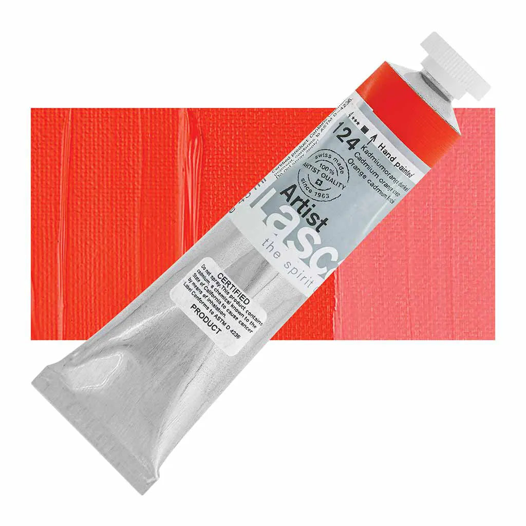 Lascaux Artist Acrylics 45ml Tubes Cadmium Orange Deep S4