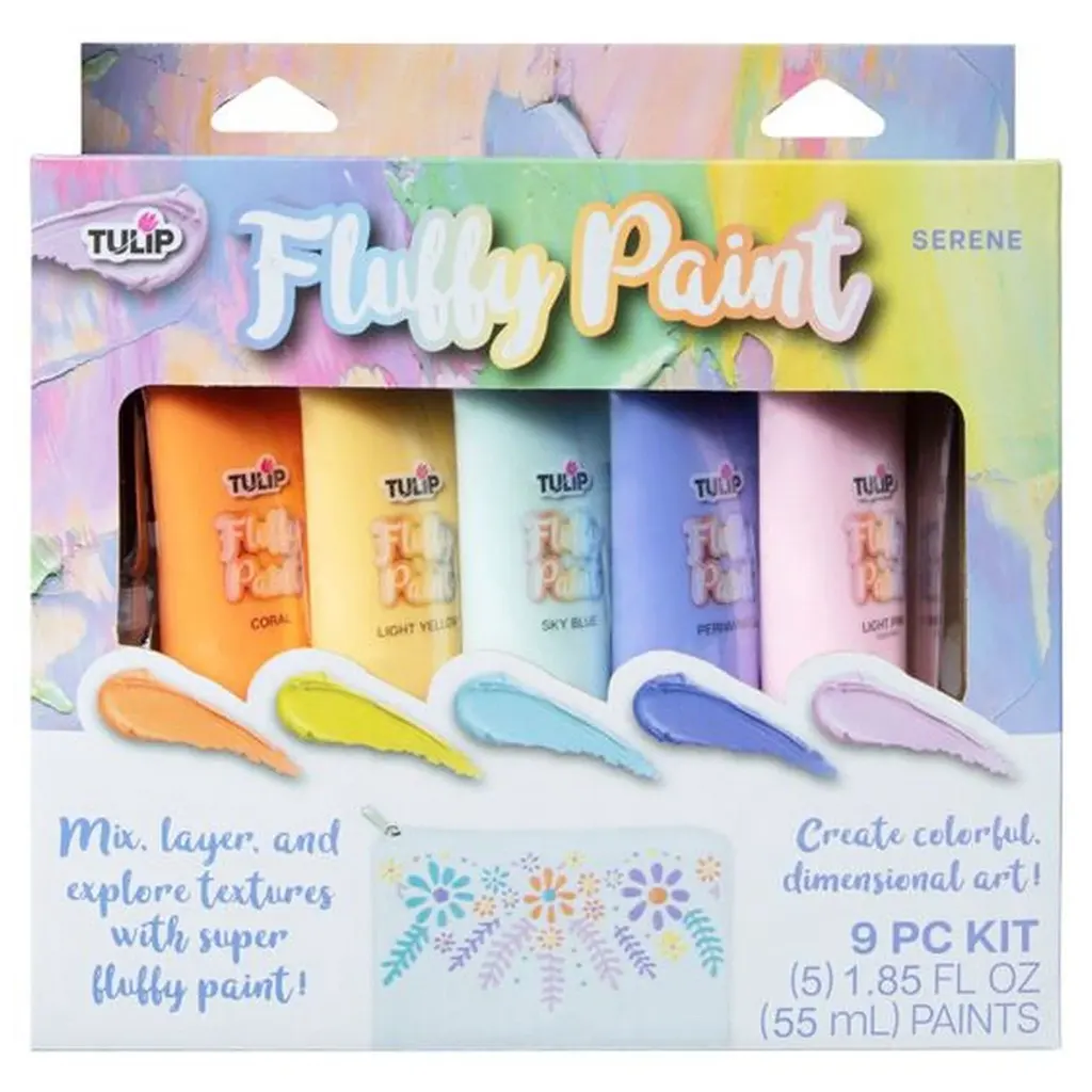 Tulip Fluffy Paint Serene Kit, 1.85oz, 9pc