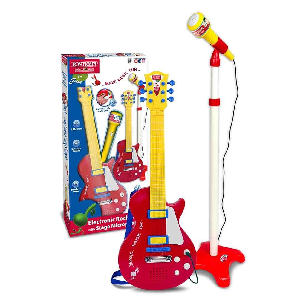 Rock Guitar With Stage Microphone