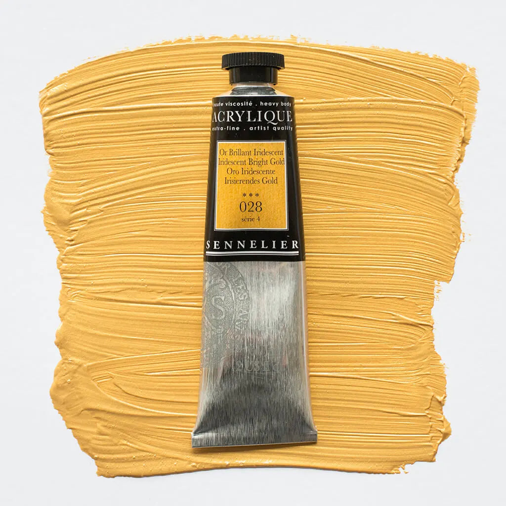 Sennelier Extra-Fine Acrylic Tube 60ml S4, Iridescent Bright Gold