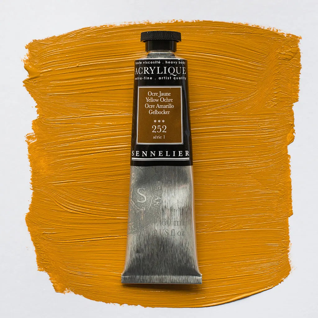 Sennelier Extra-Fine Acrylic Tube 60ml S1, Yellow Ochre