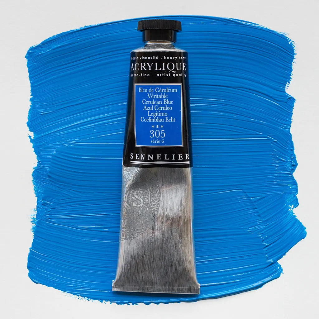 Sennelier Extra-Fine Acrylic Tube 60ml S6, Cerulean Blue