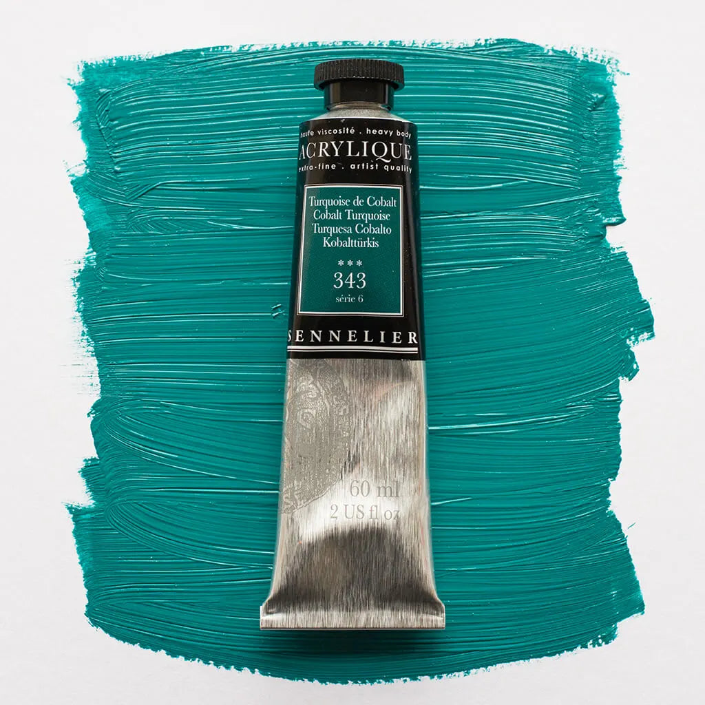 Sennelier Extra-Fine Acrylic Tube 60ml S6, Cobalt Turqoise
