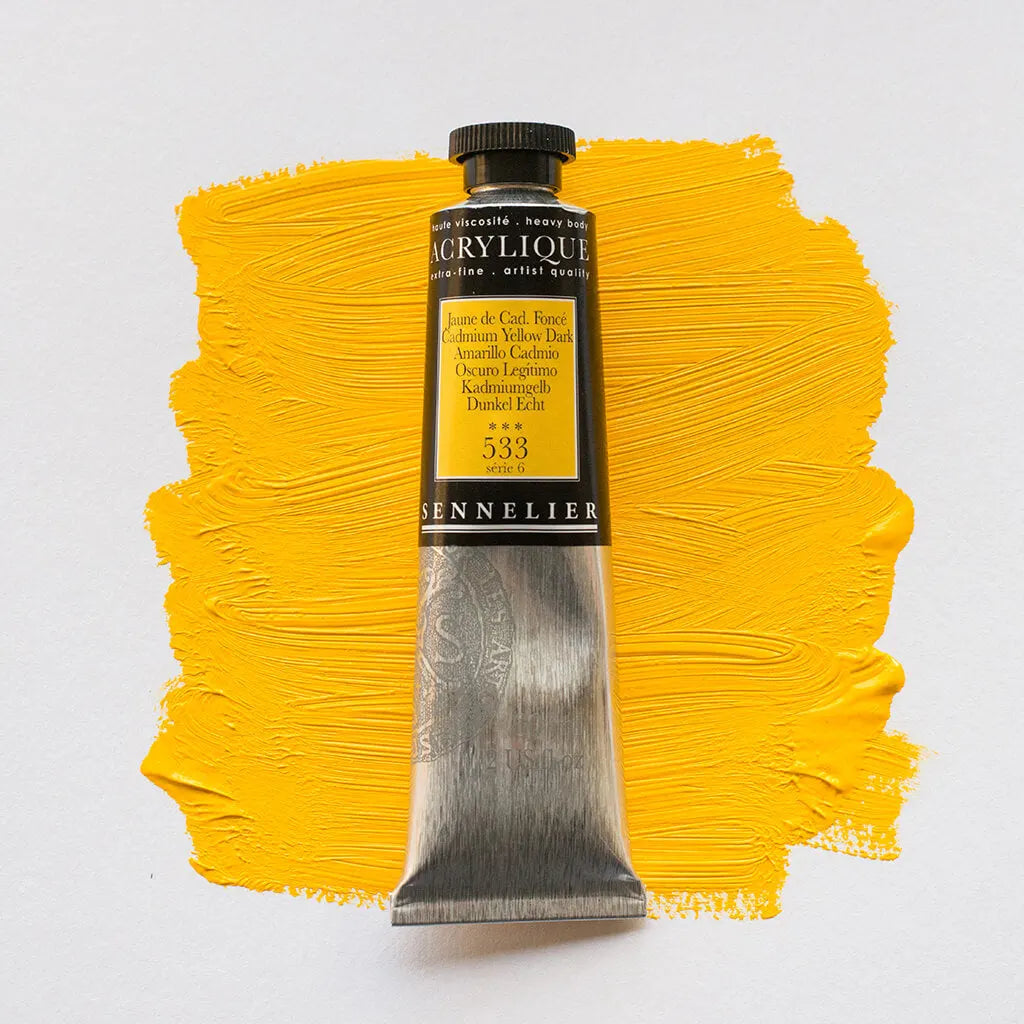 Sennelier Extra-Fine Acrylic Tube 60ml S6, Cadmium Yellow Dark