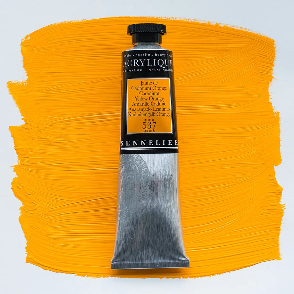 Sennelier Extra-Fine Acrylic Tube 60ml S6, Cadmium Yellow Orange