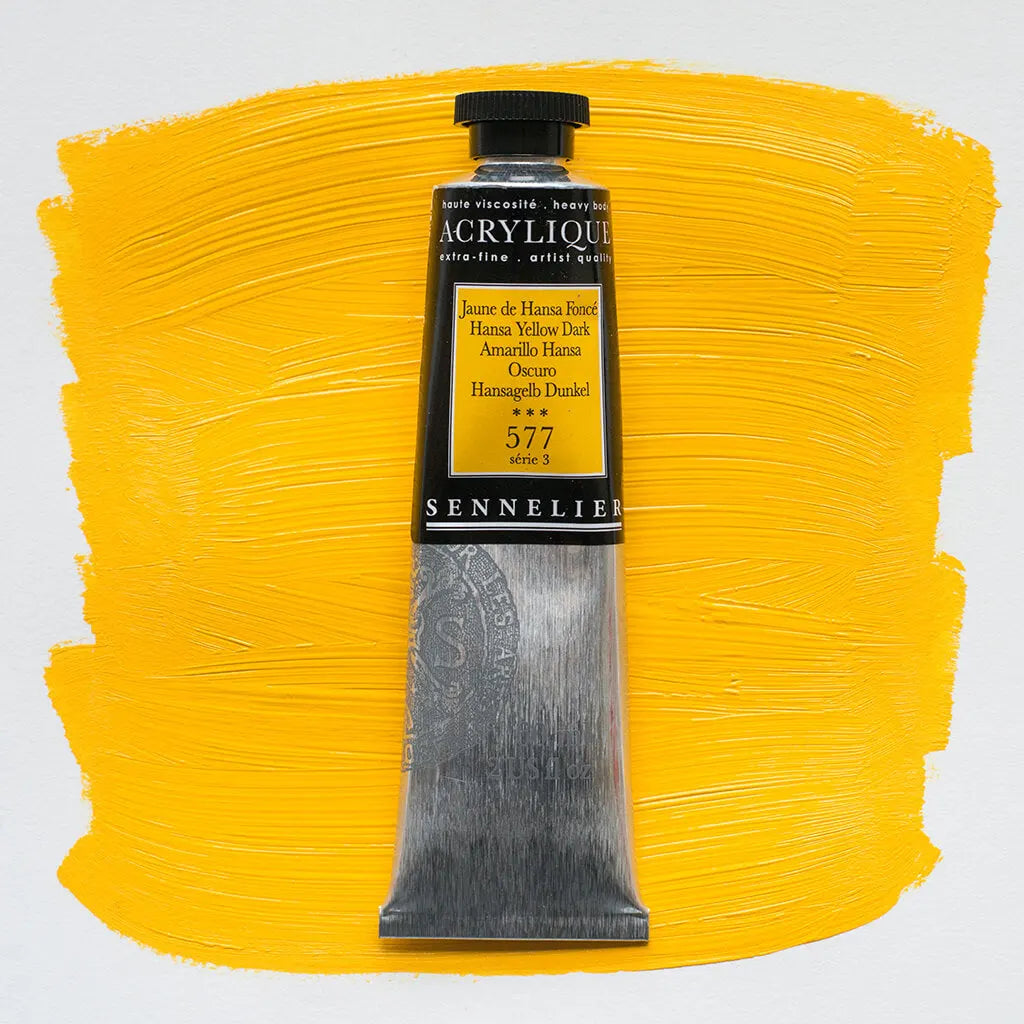 Sennelier Extra-Fine Acrylic Tube 60ml S3, Hansa Yellow Dark