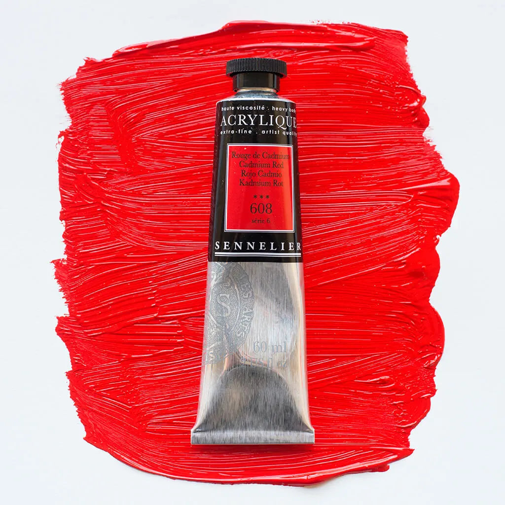 Sennelier Extra-Fine Acrylic Tube 60ml S6, Cadmium Red