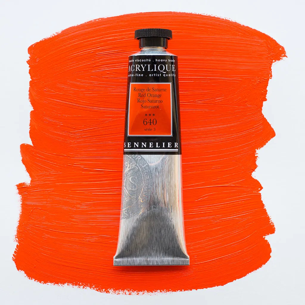Sennelier Extra-Fine Acrylic Tube 60ml S3, Red Orange