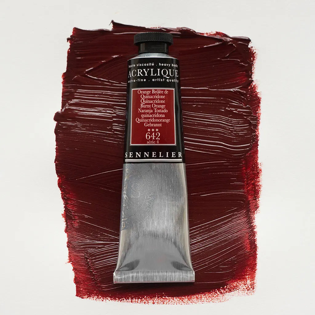 Sennelier Extra-Fine Acrylic Tube 60ml S4, Quinacridone Brunt Orange