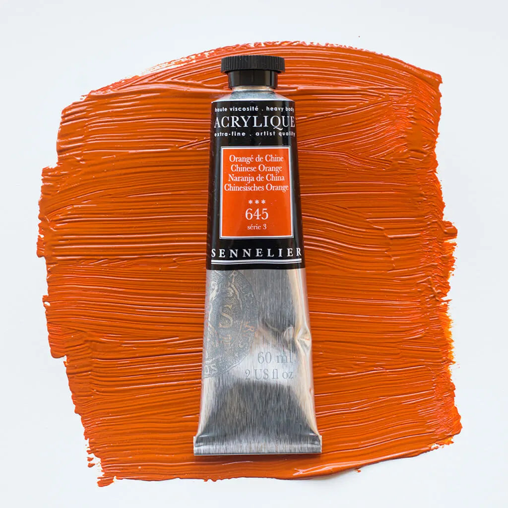 Sennelier Extra-Fine Acrylic Tube 60ml S3, Chinese Orange