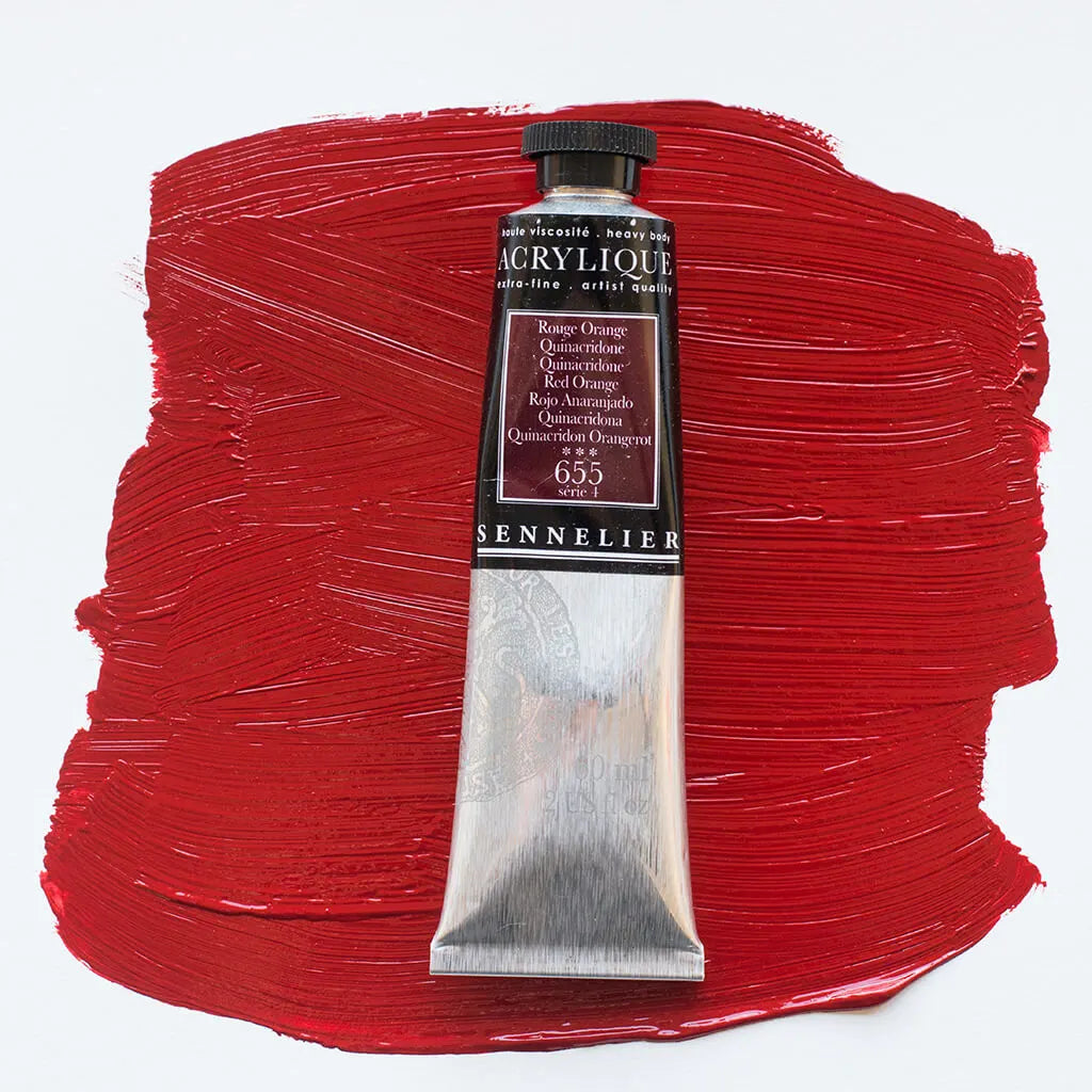 Sennelier Extra-Fine Acrylic Tube 60ml S4, Quinacridone Red Orange